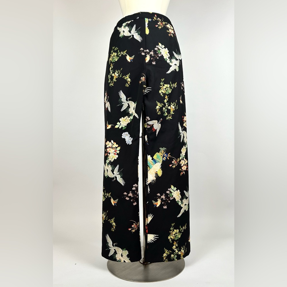Rara Avis by Iris Apfel Flared Floral print Pants Womens Size 14 Black - Picture 3 of 3